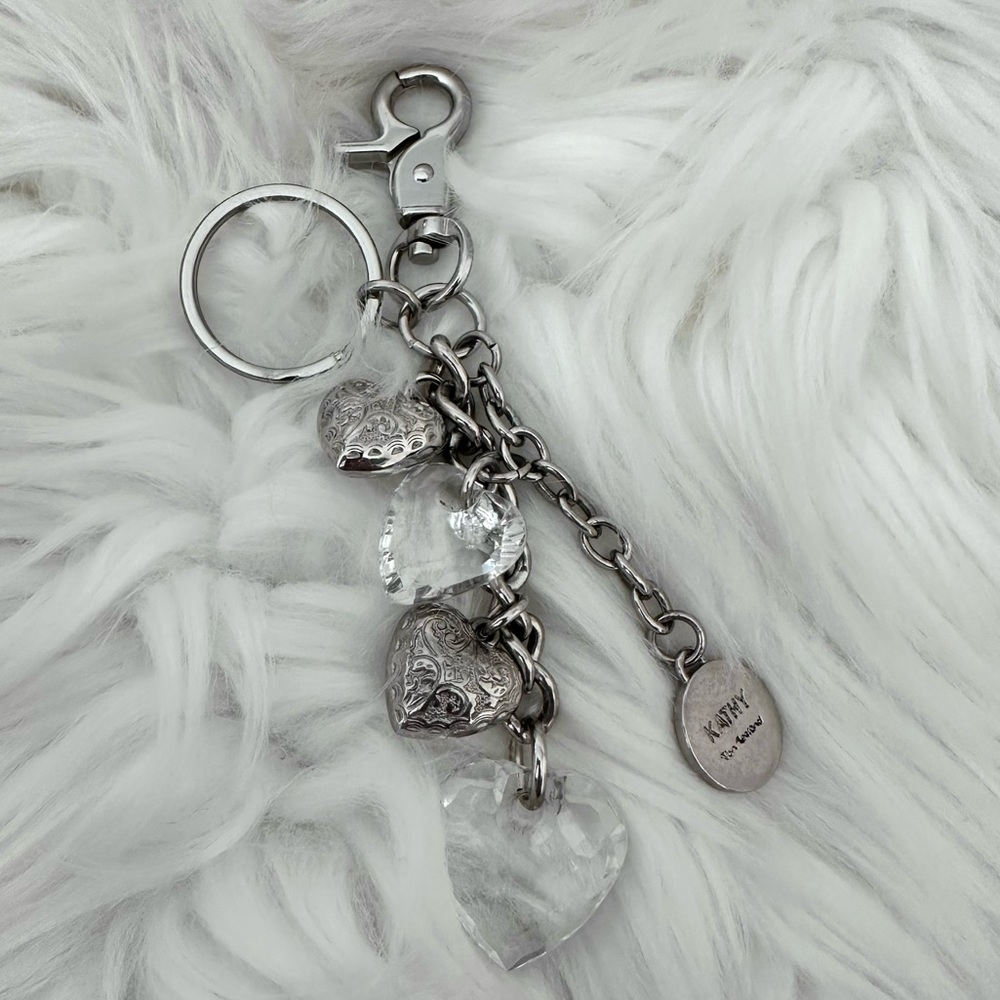 KATHY Van Zeeland Silver Tone Heart Key chain